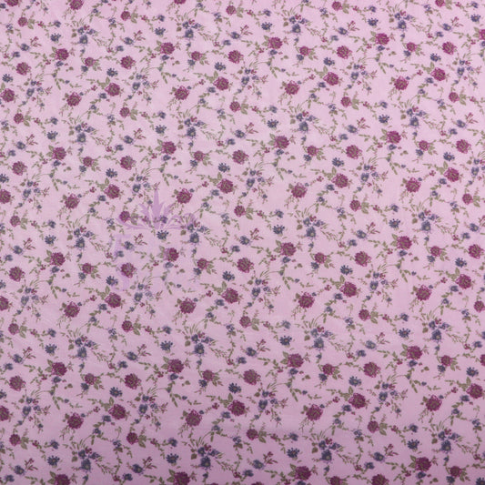 Pink Ditsy Floral Power Mesh Fabric