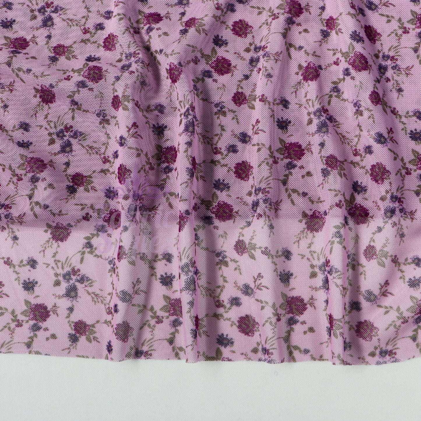 Pink Ditsy Floral Power Mesh Fabric