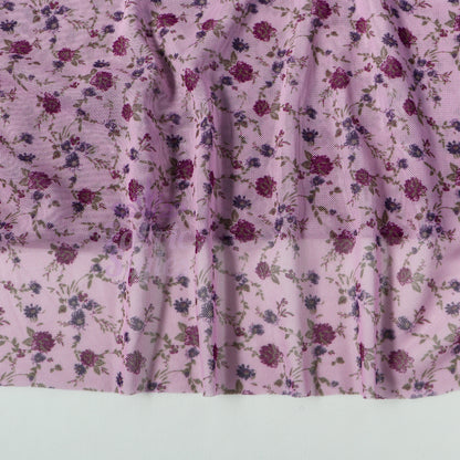 Pink Ditsy Floral Power Mesh Fabric