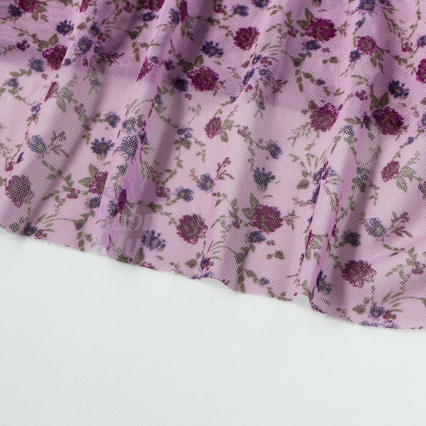 Pink Ditsy Floral Power Mesh Fabric