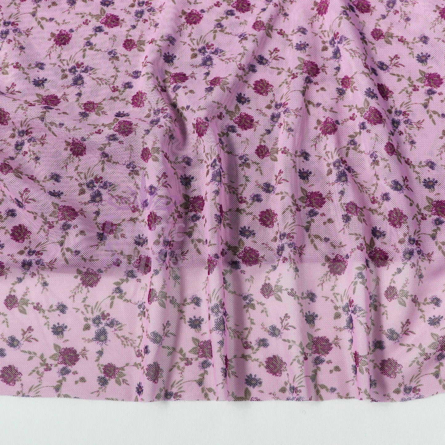 Pink Ditsy Floral Power Mesh Fabric