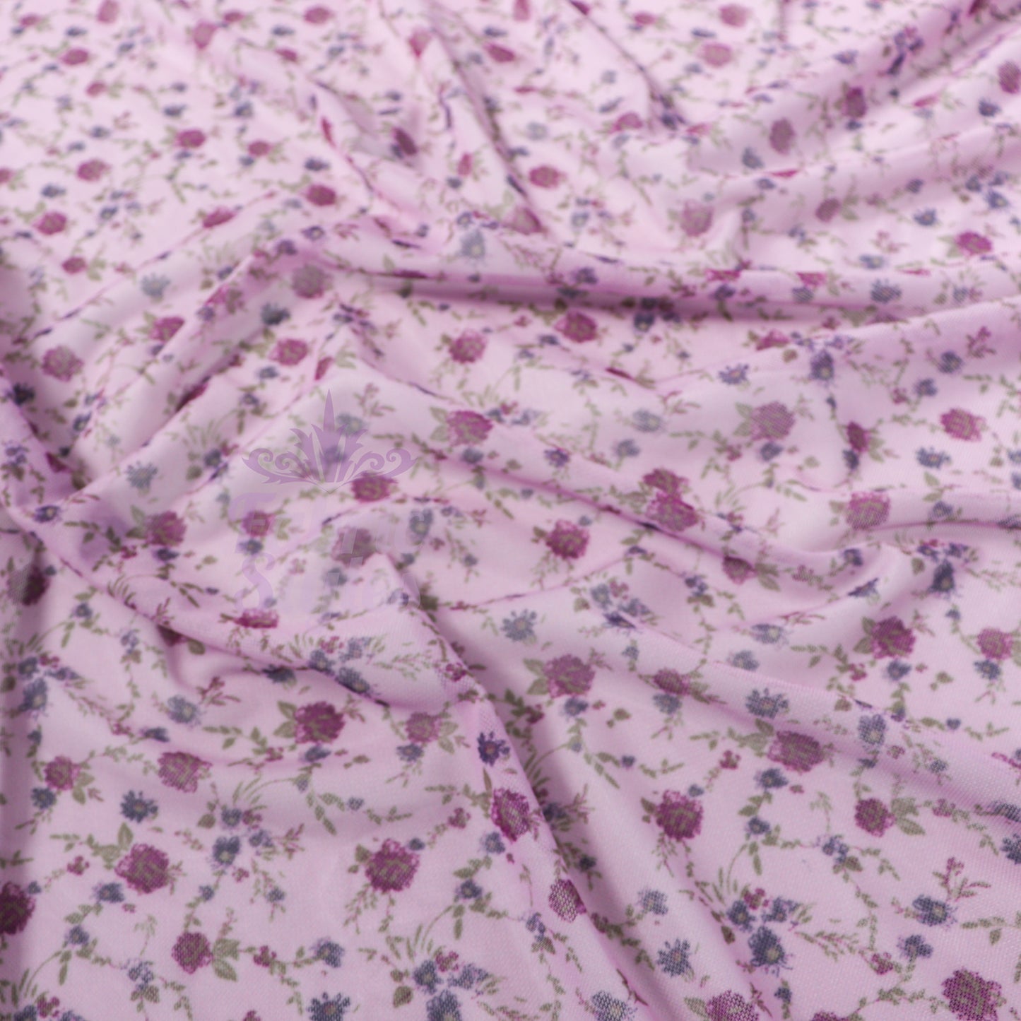 Pink Ditsy Floral Power Mesh Fabric