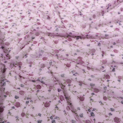 Pink Ditsy Floral Power Mesh Fabric