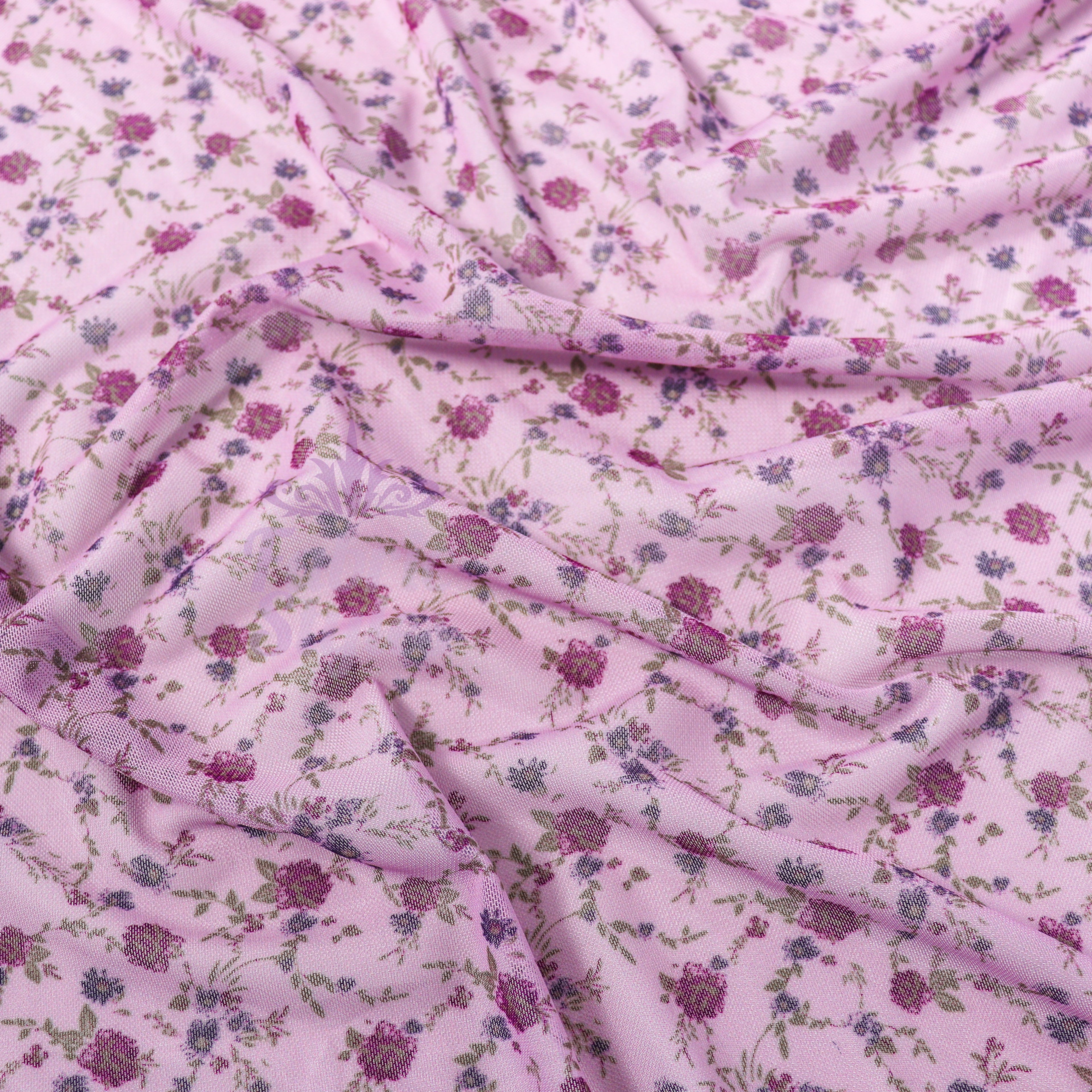 Pink Ditsy Floral Power Mesh Fabric