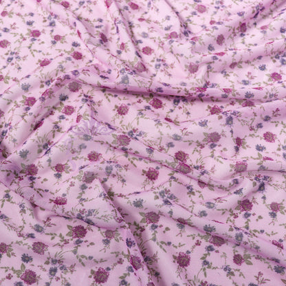 Pink Ditsy Floral Power Mesh Fabric
