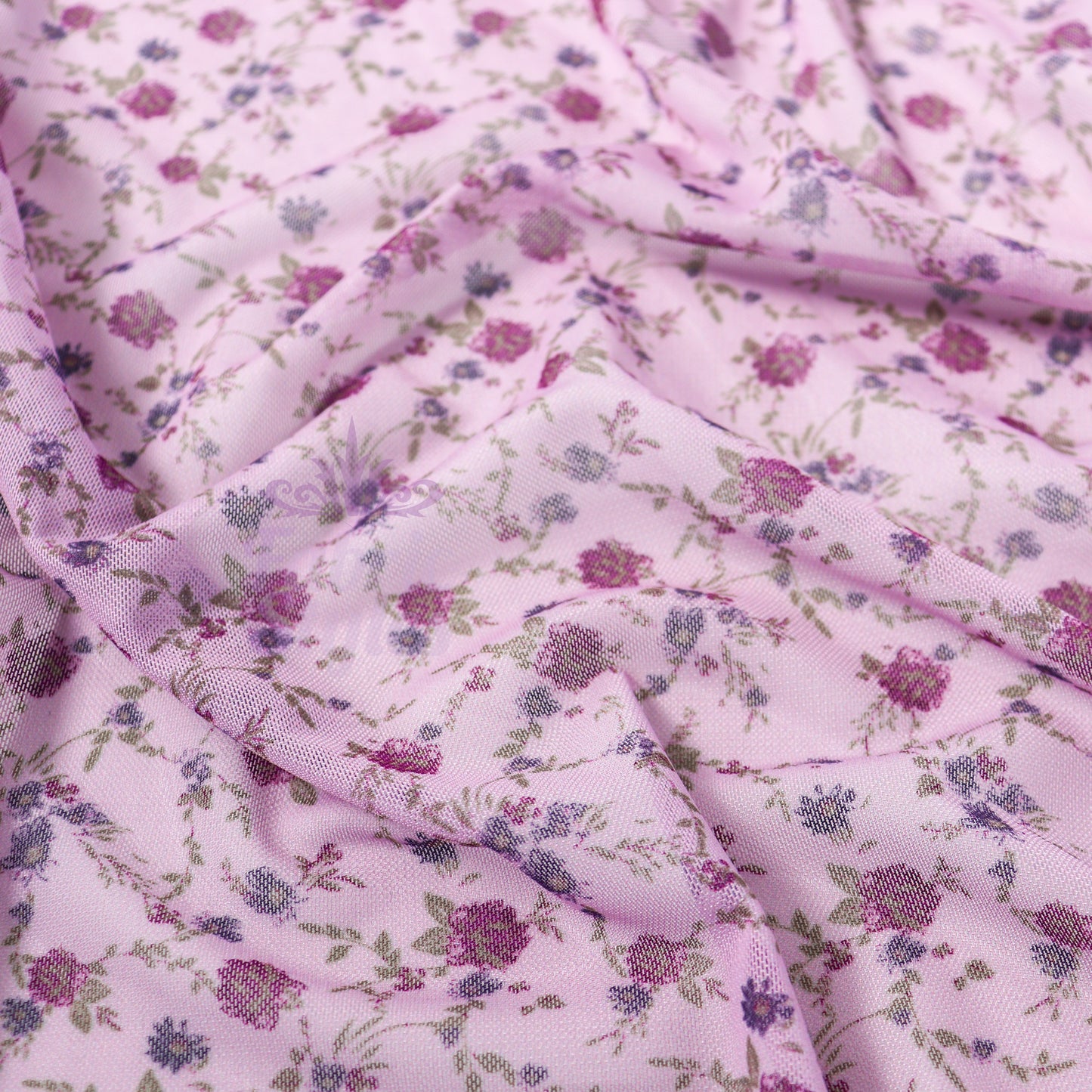 Pink Ditsy Floral Power Mesh Fabric