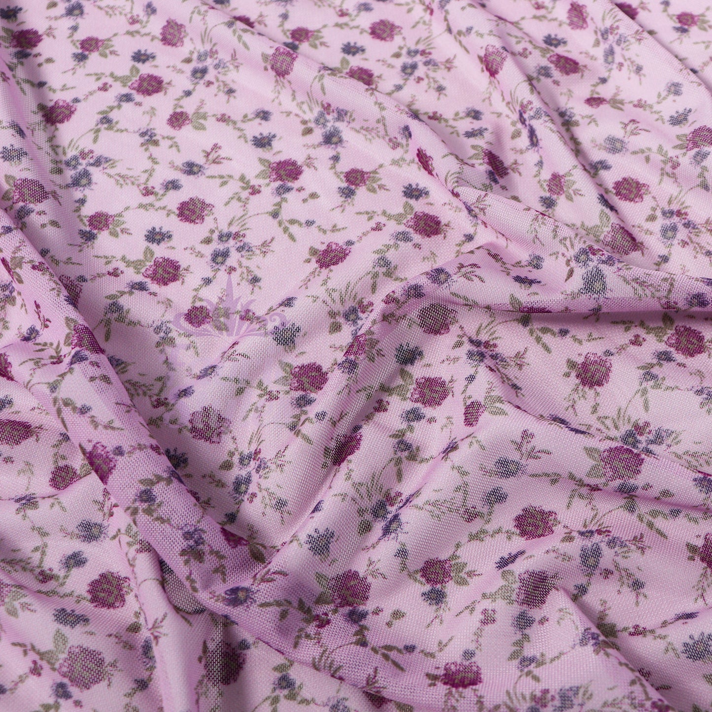 Pink Ditsy Floral Power Mesh Fabric