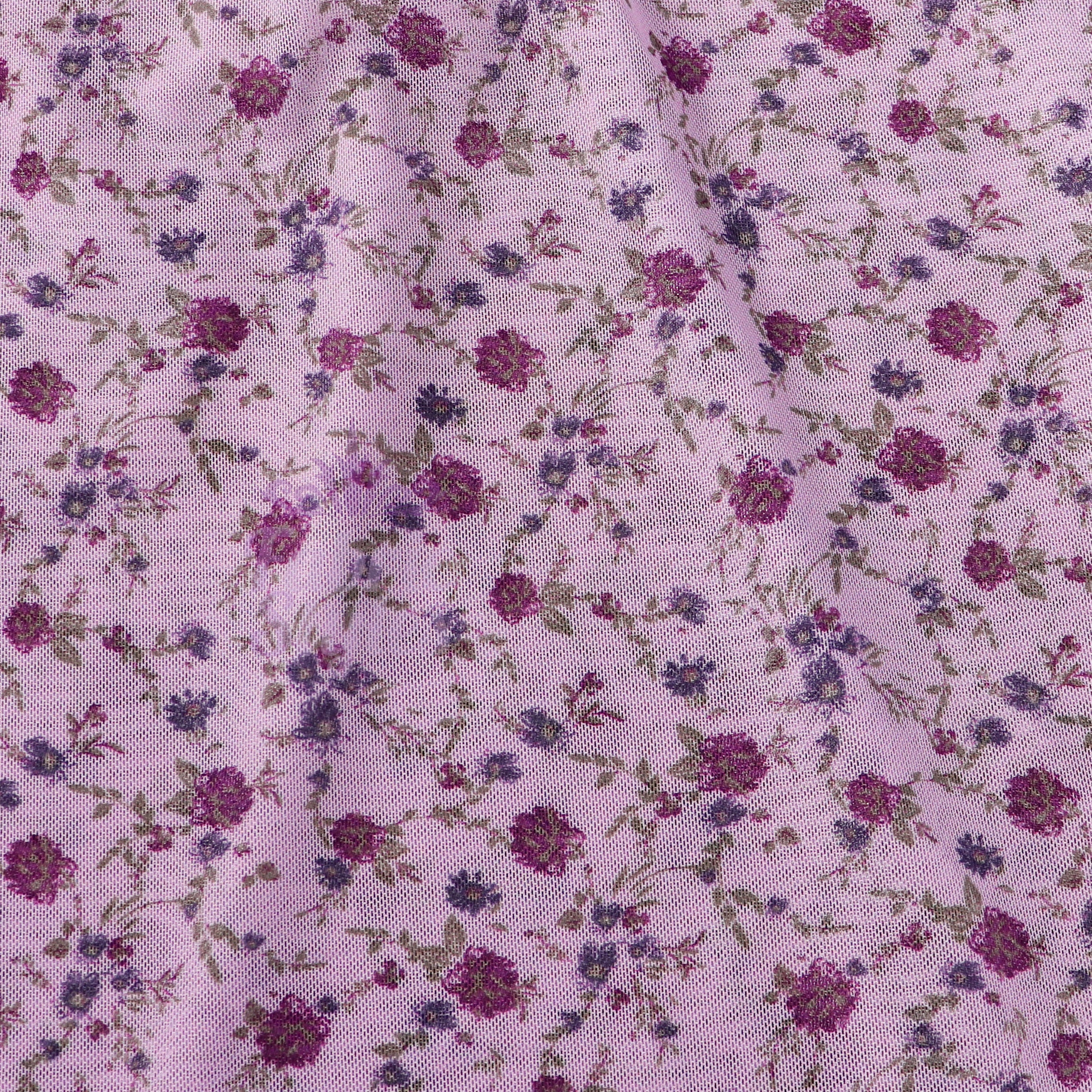 Pink Ditsy Floral Power Mesh Fabric