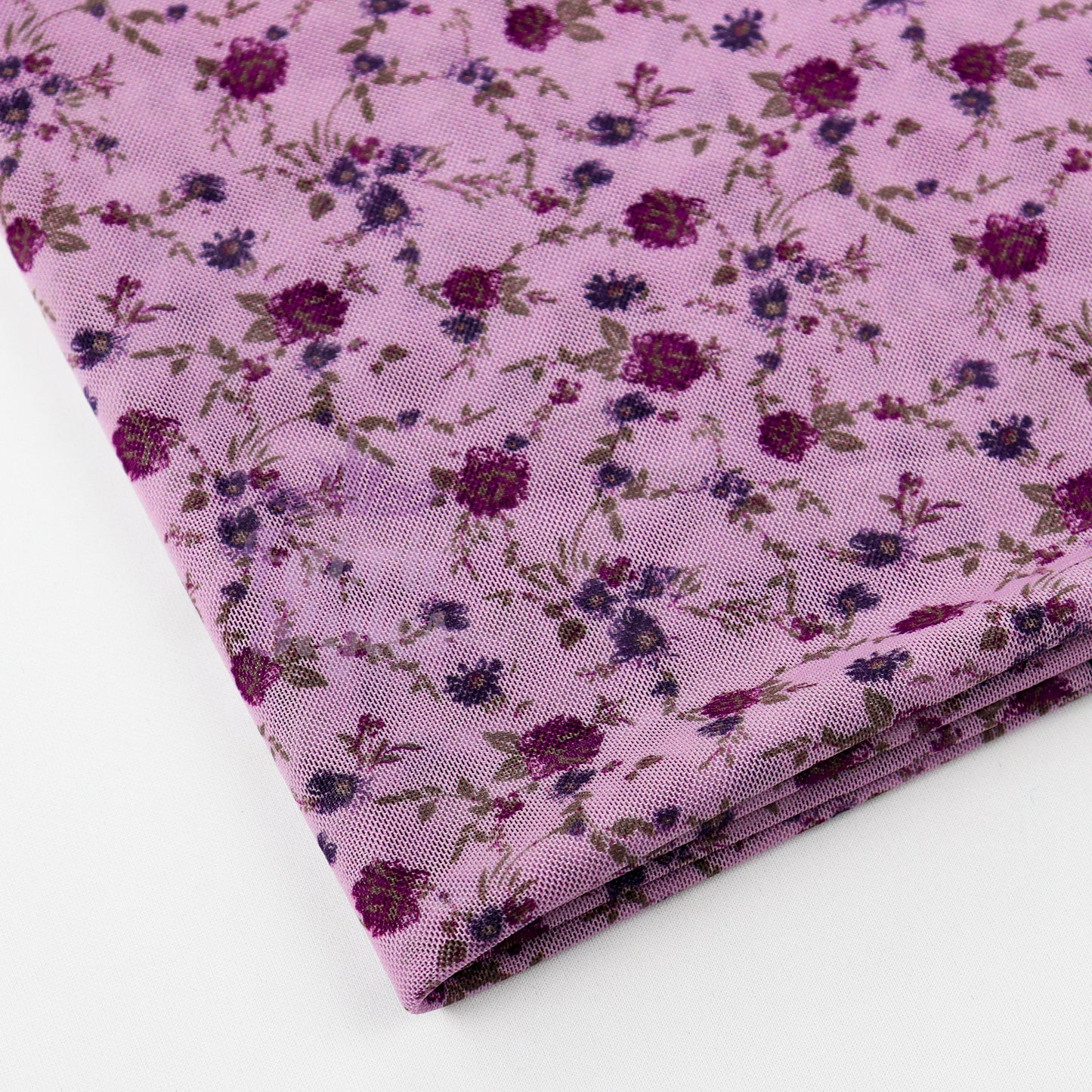 Pink Ditsy Floral Power Mesh Fabric