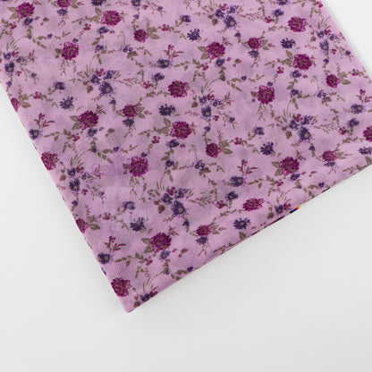 Pink Ditsy Floral Power Mesh Fabric