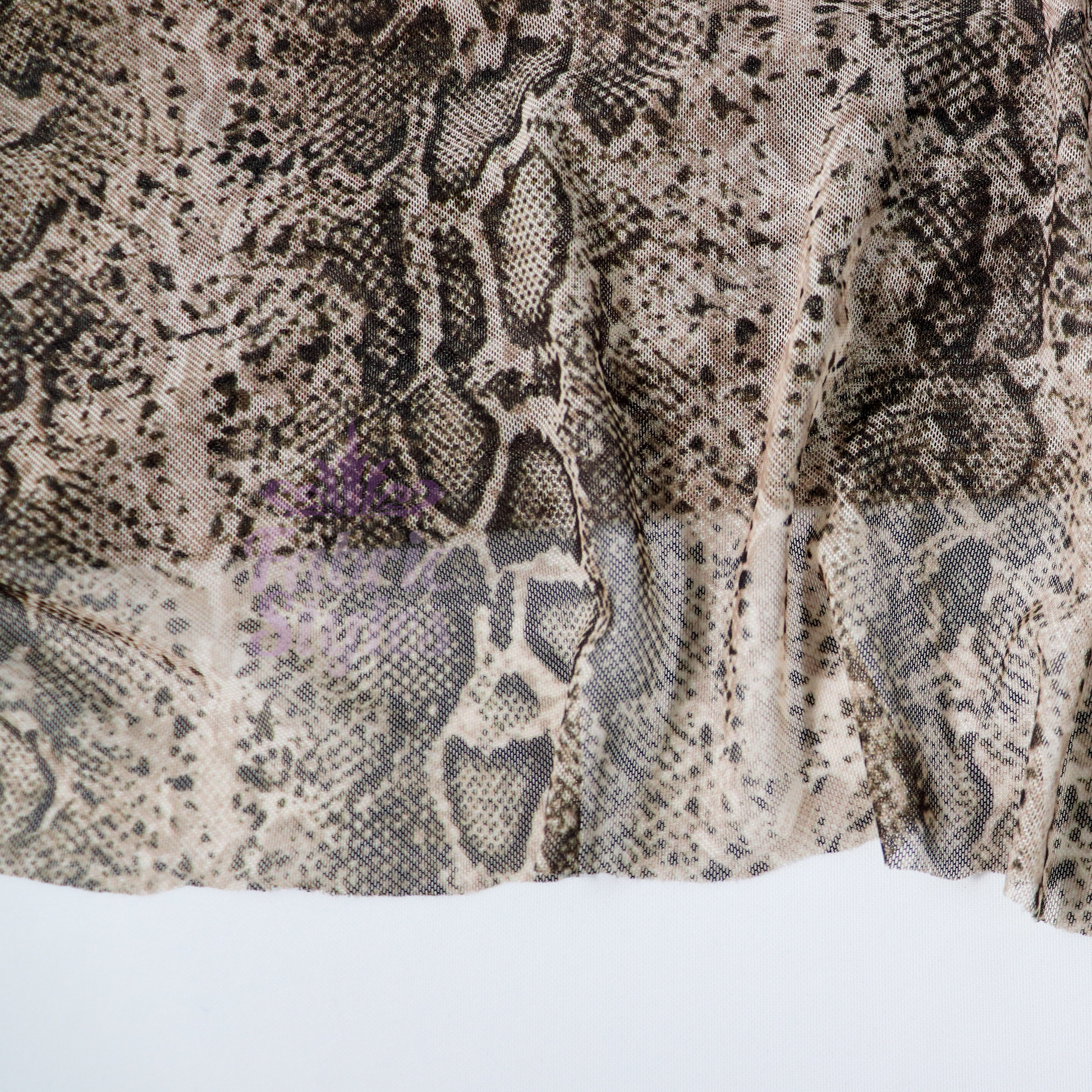 Brown Snake Power Mesh Fabric