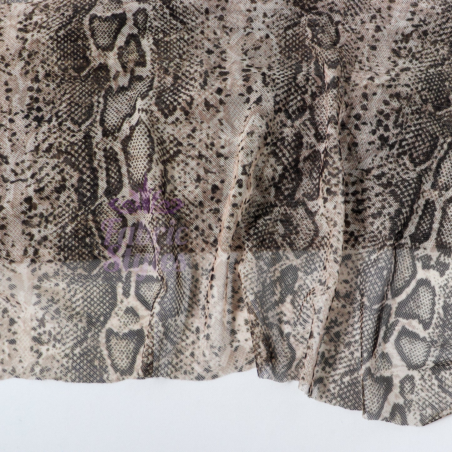 Brown Snake Power Mesh Fabric