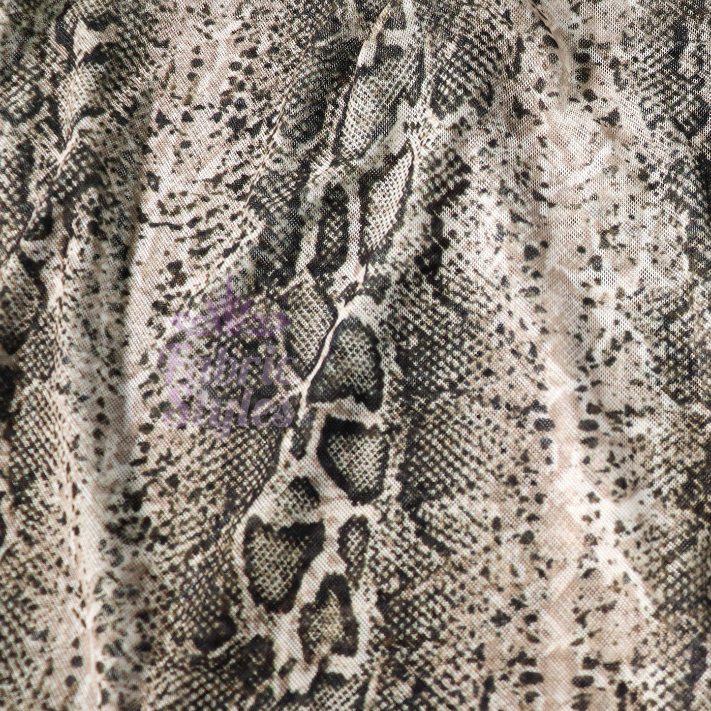 Brown Snake Power Mesh Fabric