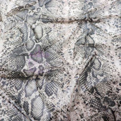 Brown Snake Power Mesh Fabric