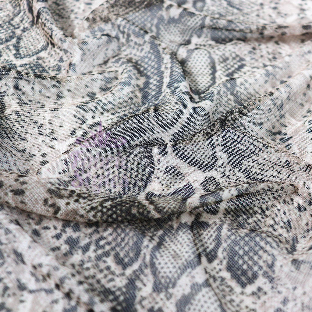 Brown Snake Power Mesh Fabric