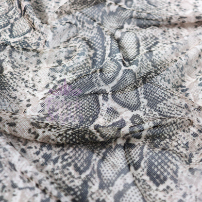 Brown Snake Power Mesh Fabric