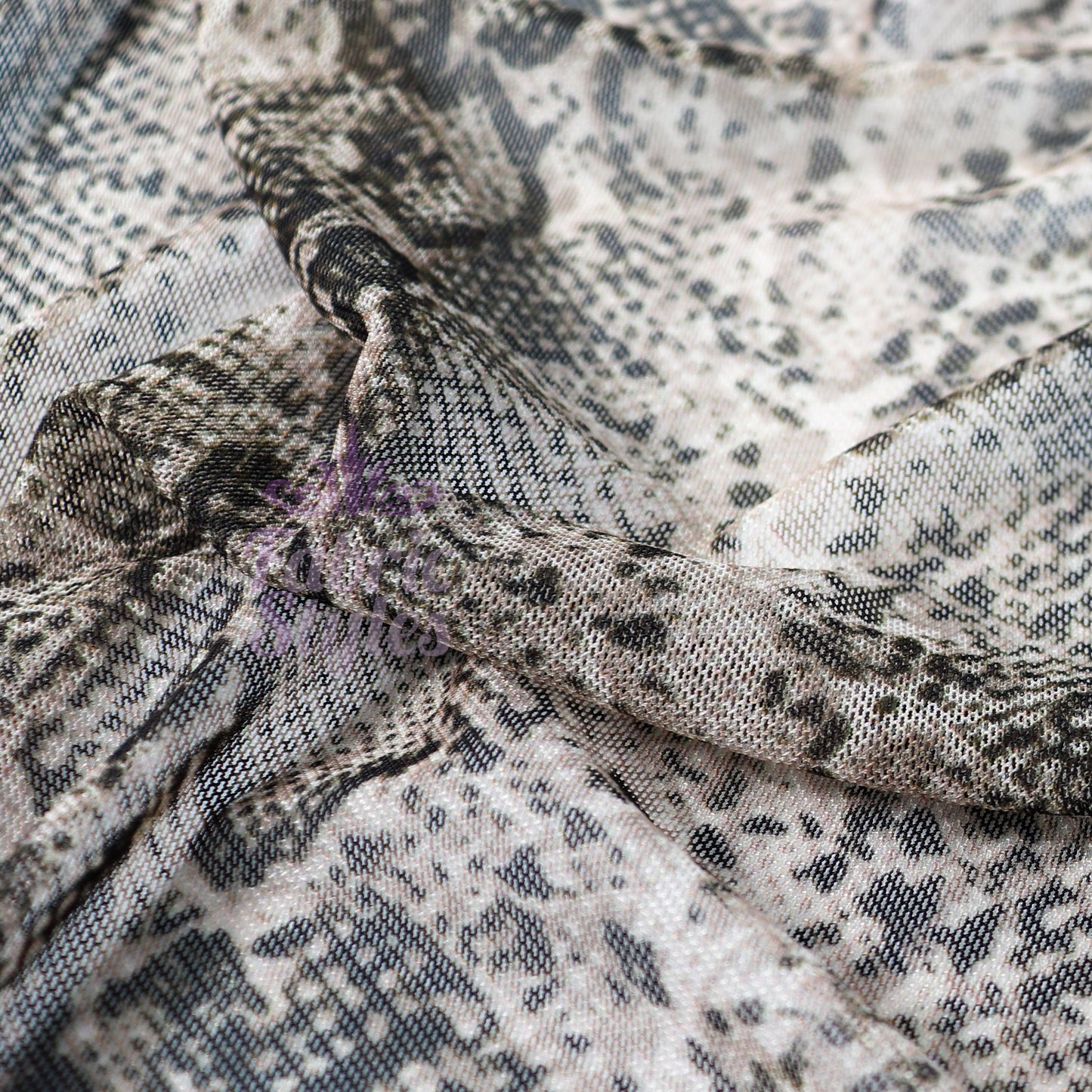 Brown Snake Power Mesh Fabric