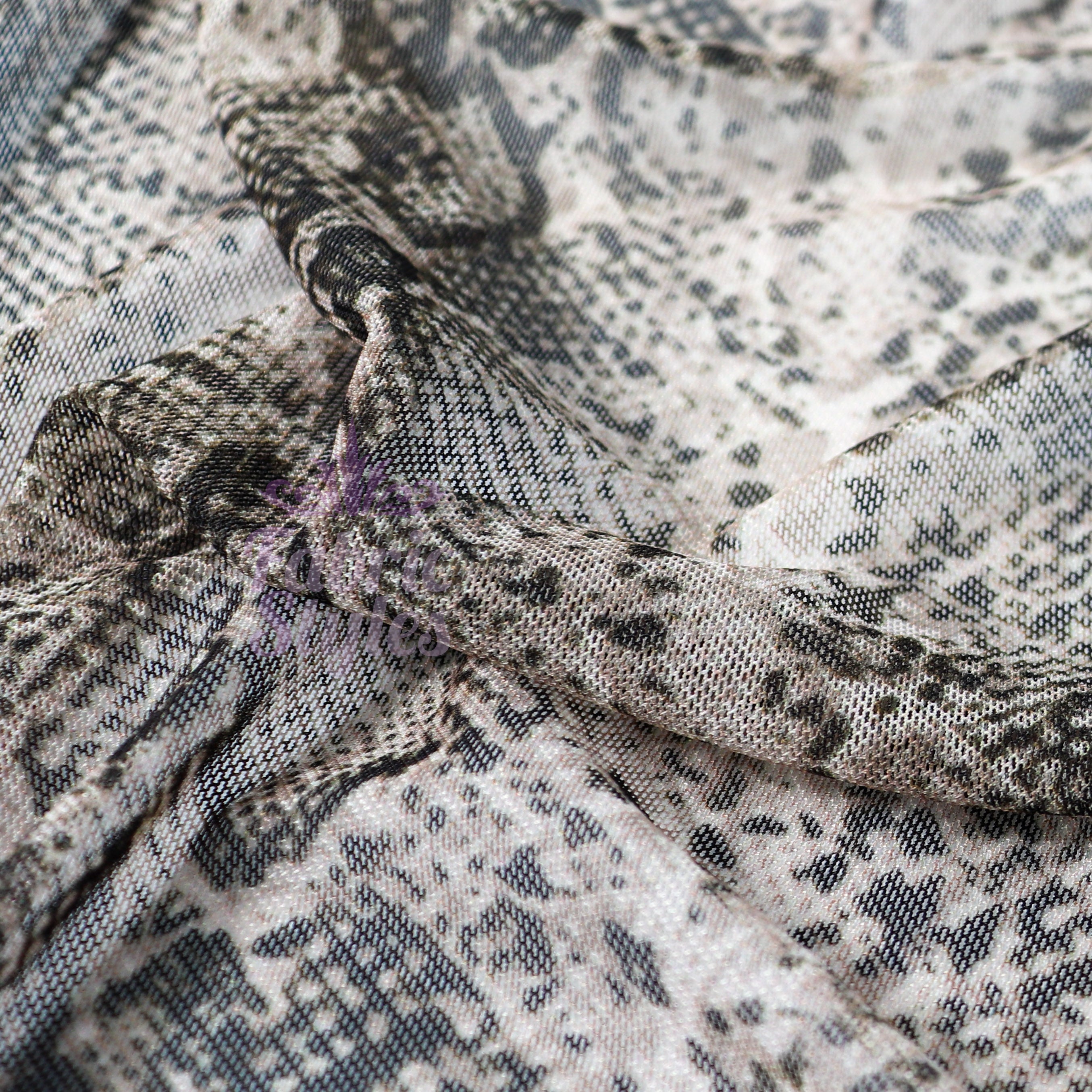 Brown Snake Power Mesh Fabric
