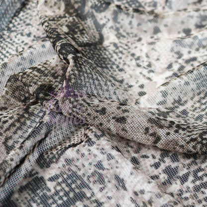 Brown Snake Power Mesh Fabric