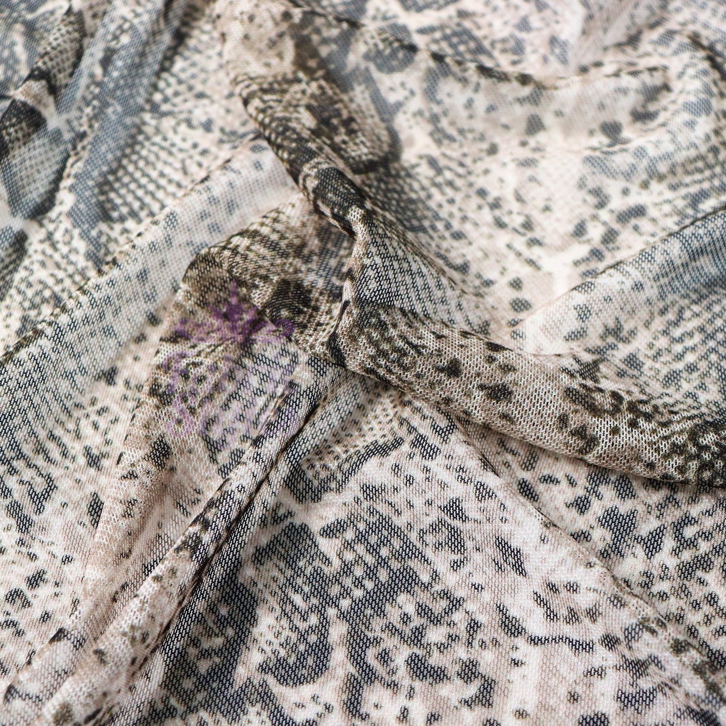 Brown Snake Power Mesh Fabric