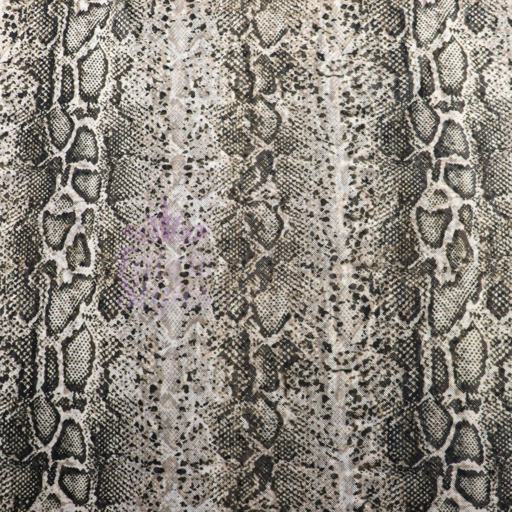 Brown Snake Power Mesh Fabric