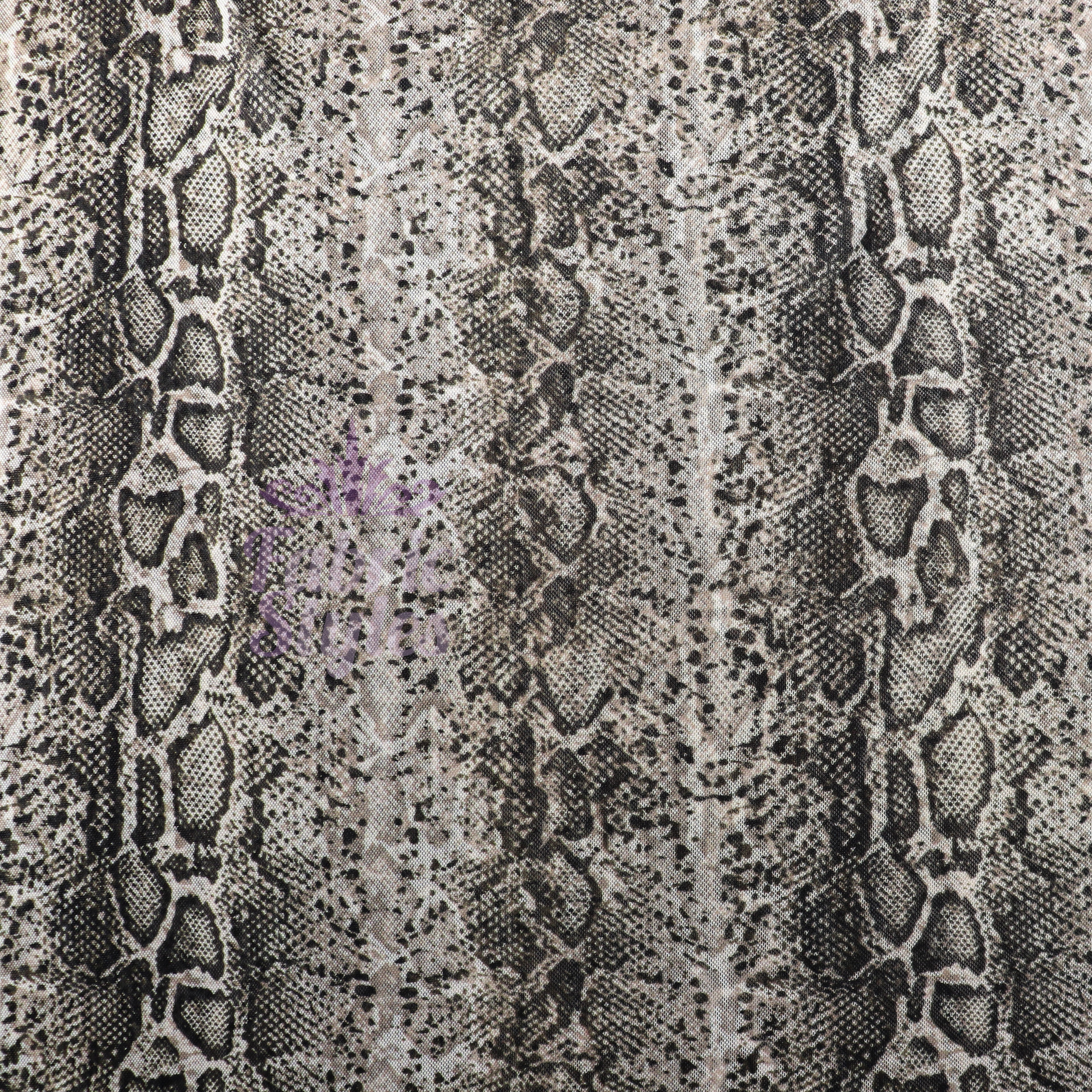 Brown Snake Power Mesh Fabric