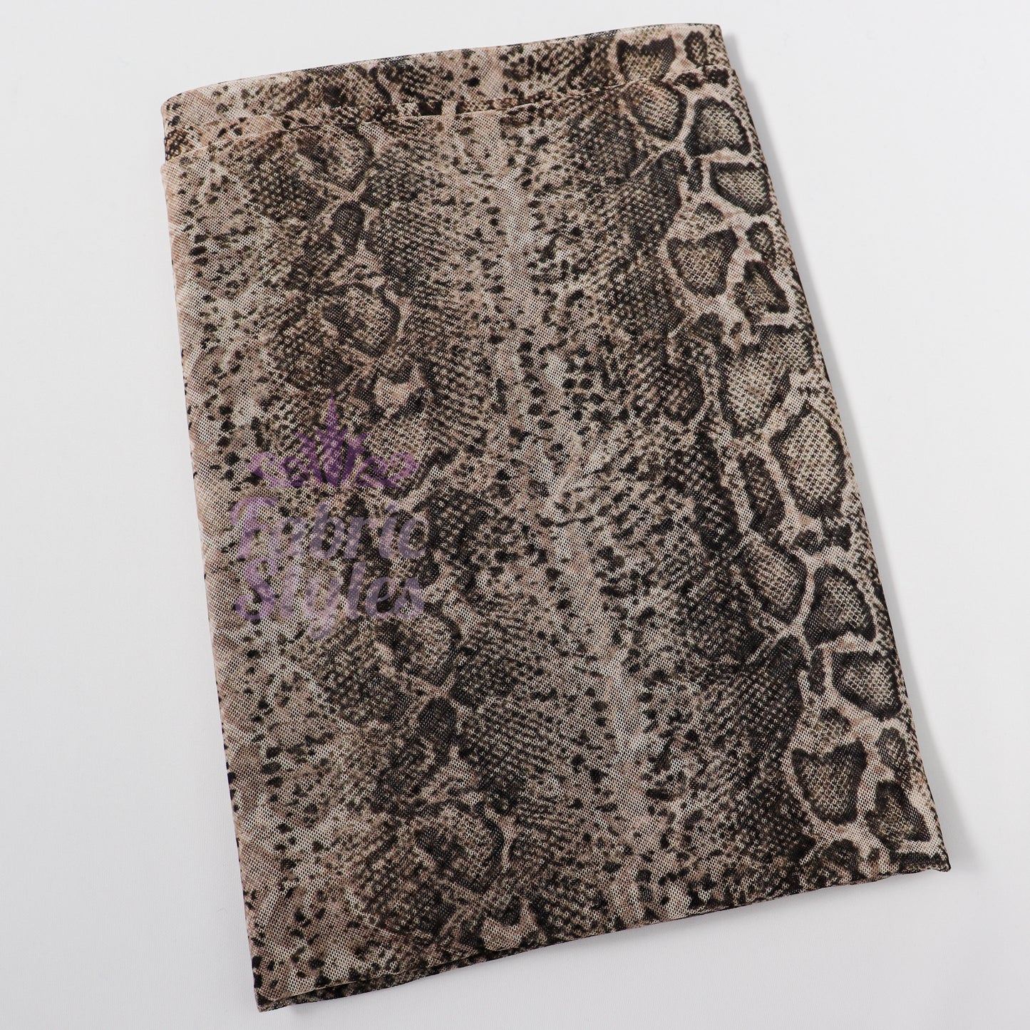 Brown Snake Power Mesh Fabric