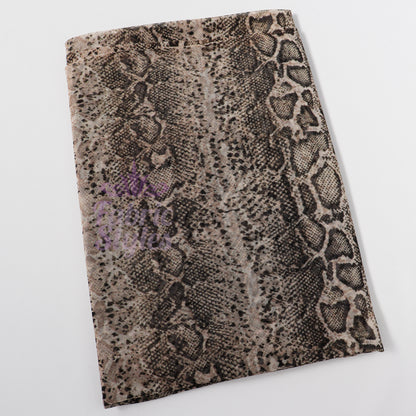Brown Snake Power Mesh Fabric