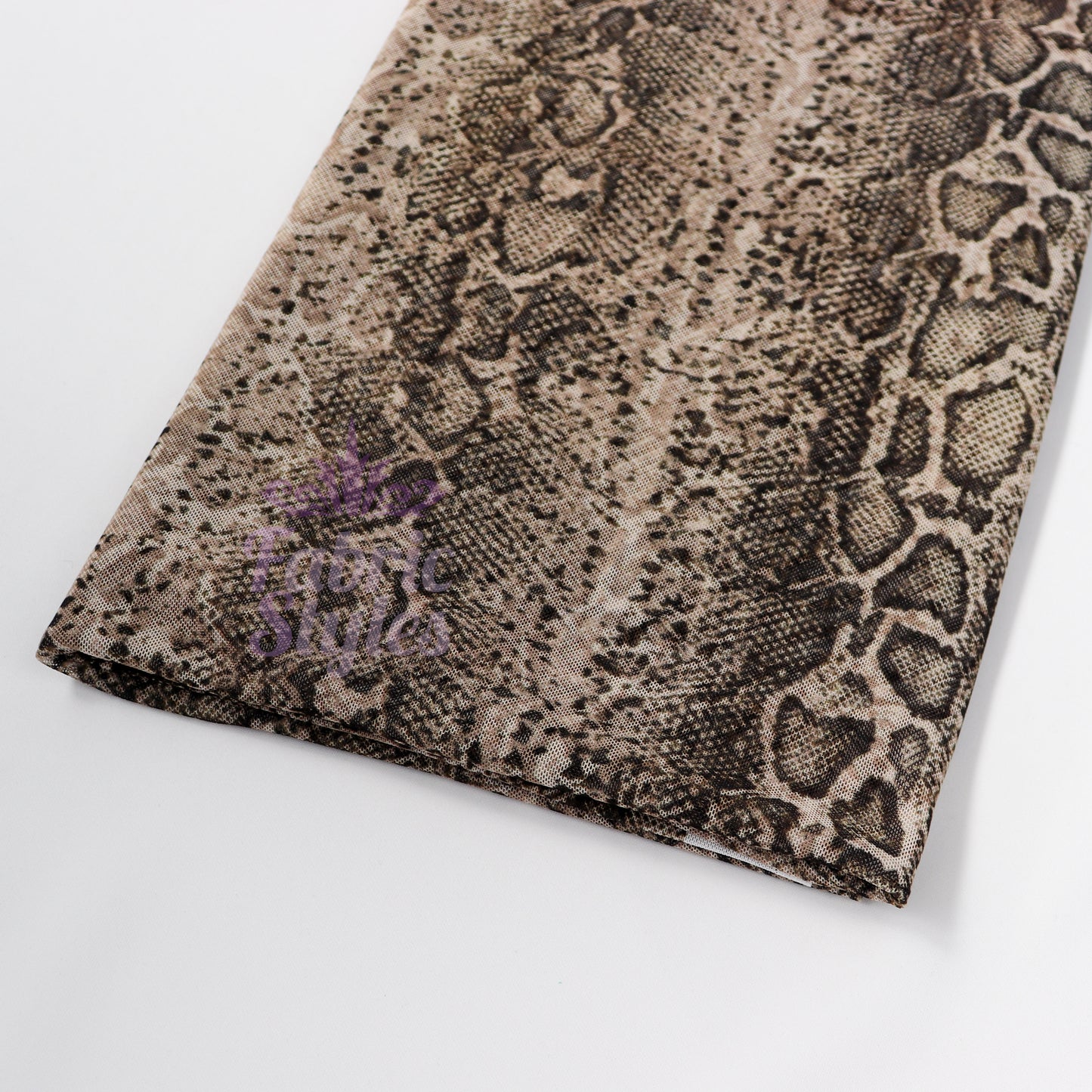 Brown Snake Power Mesh Fabric