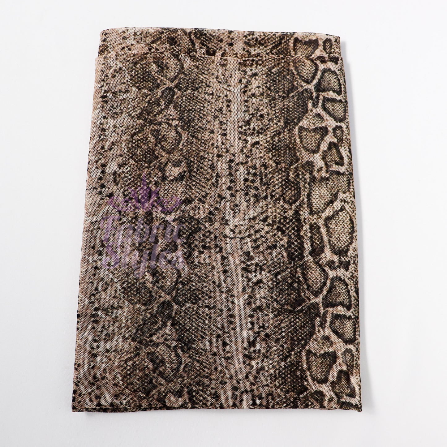 Brown Snake Power Mesh Fabric