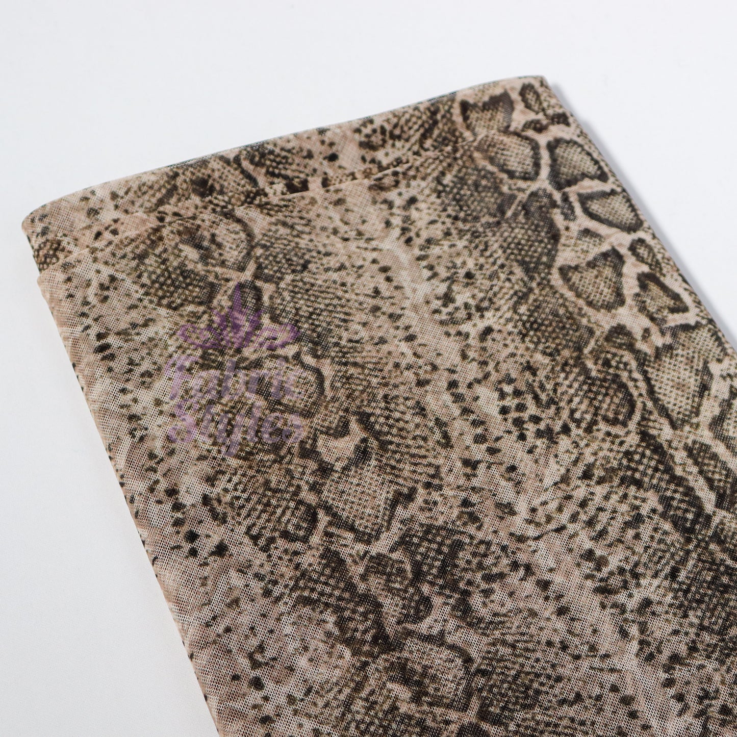 Brown Snake Power Mesh Fabric