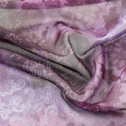 Purple Tie Dye Floral Power Mesh Fabric