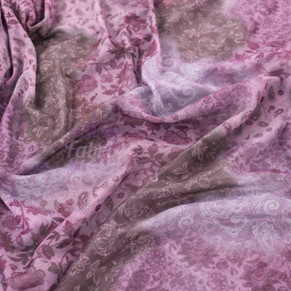 Purple Tie Dye Floral Power Mesh Fabric