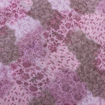 Purple Tie Dye Floral Power Mesh Fabric