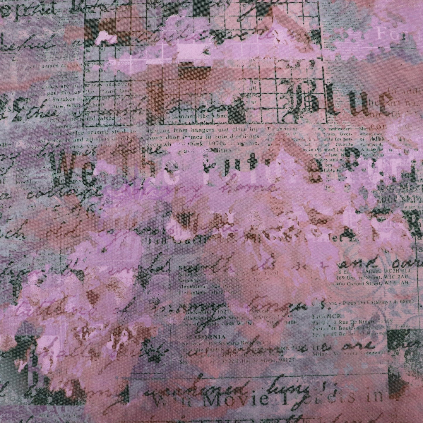Old Newspaper Power Mesh Fabric