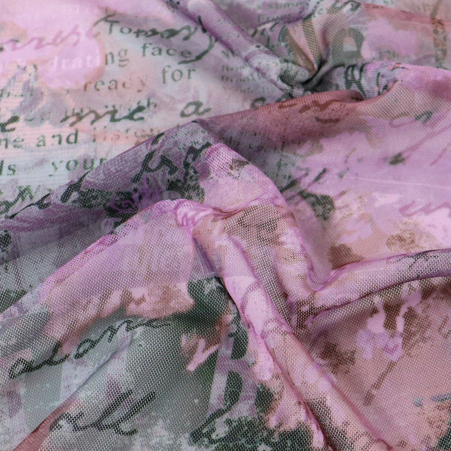 Old Newspaper Power Mesh Fabric