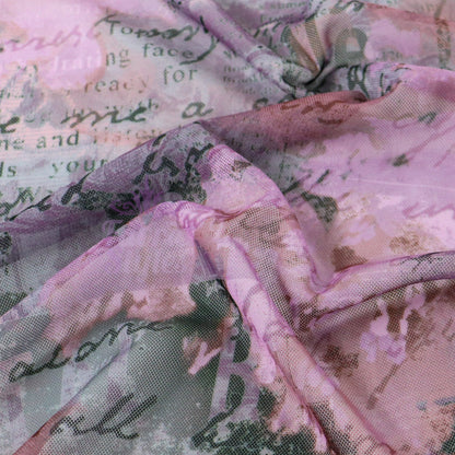 Old Newspaper Power Mesh Fabric