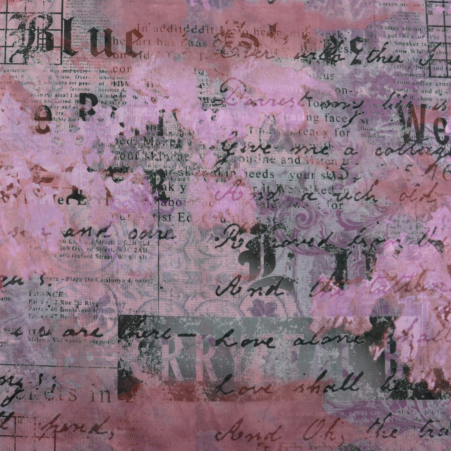 Old Newspaper Power Mesh Fabric