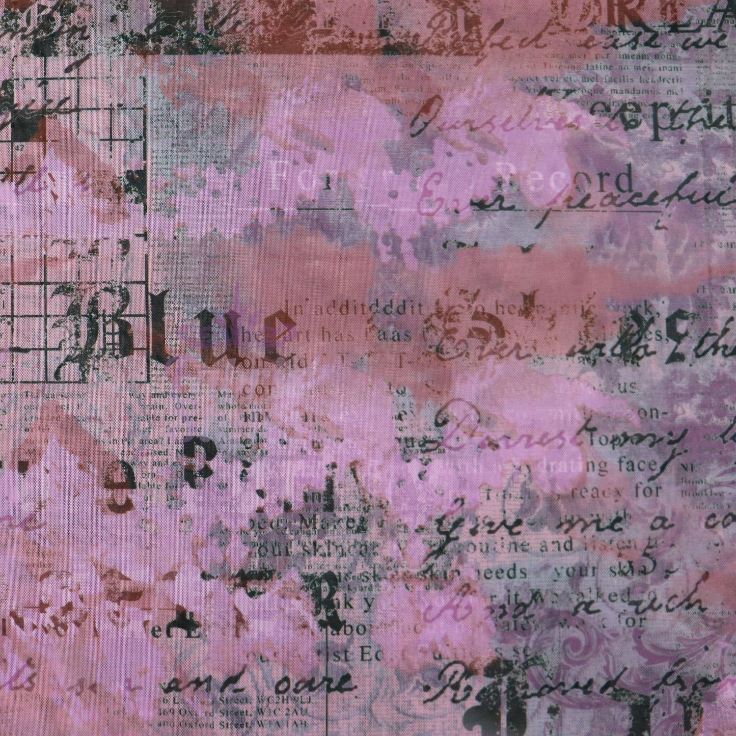 Old Newspaper Power Mesh Fabric
