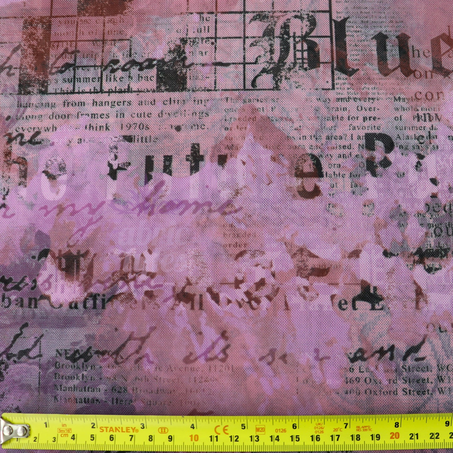 Old Newspaper Power Mesh Fabric