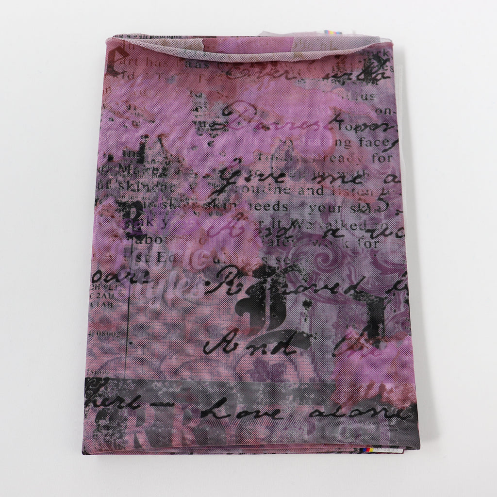 Old Newspaper Power Mesh Fabric