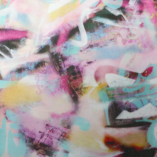 Tie Dye Graffiti Power Mesh Fabric