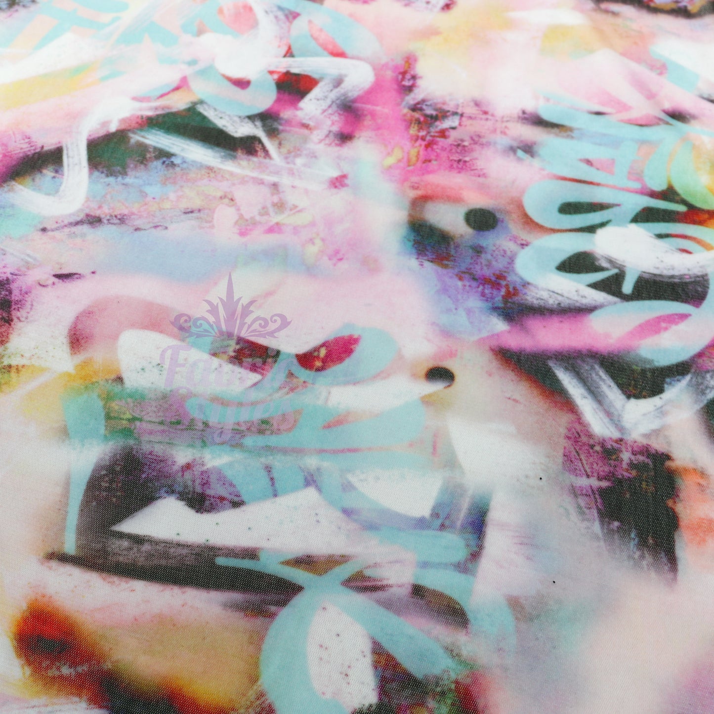 Tie Dye Graffiti Power Mesh Fabric