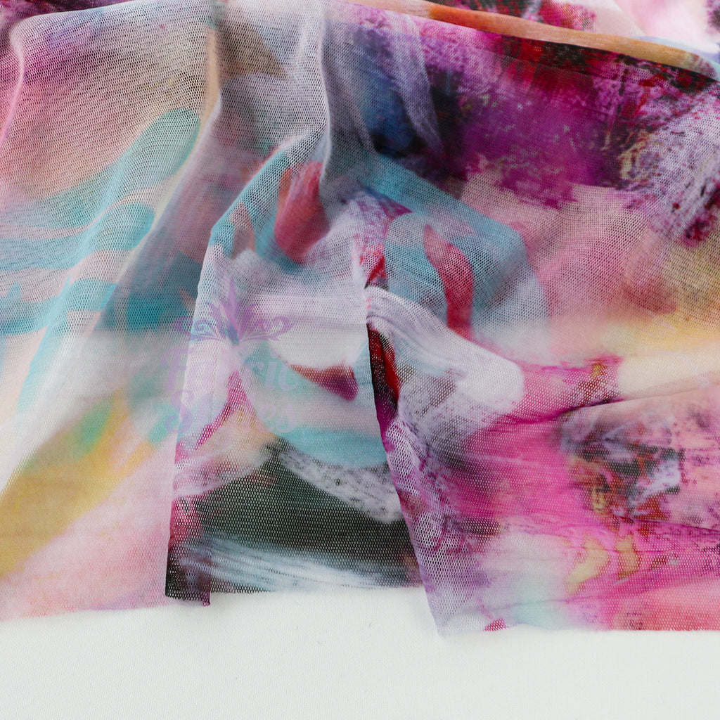 Tie Dye Graffiti Power Mesh Fabric