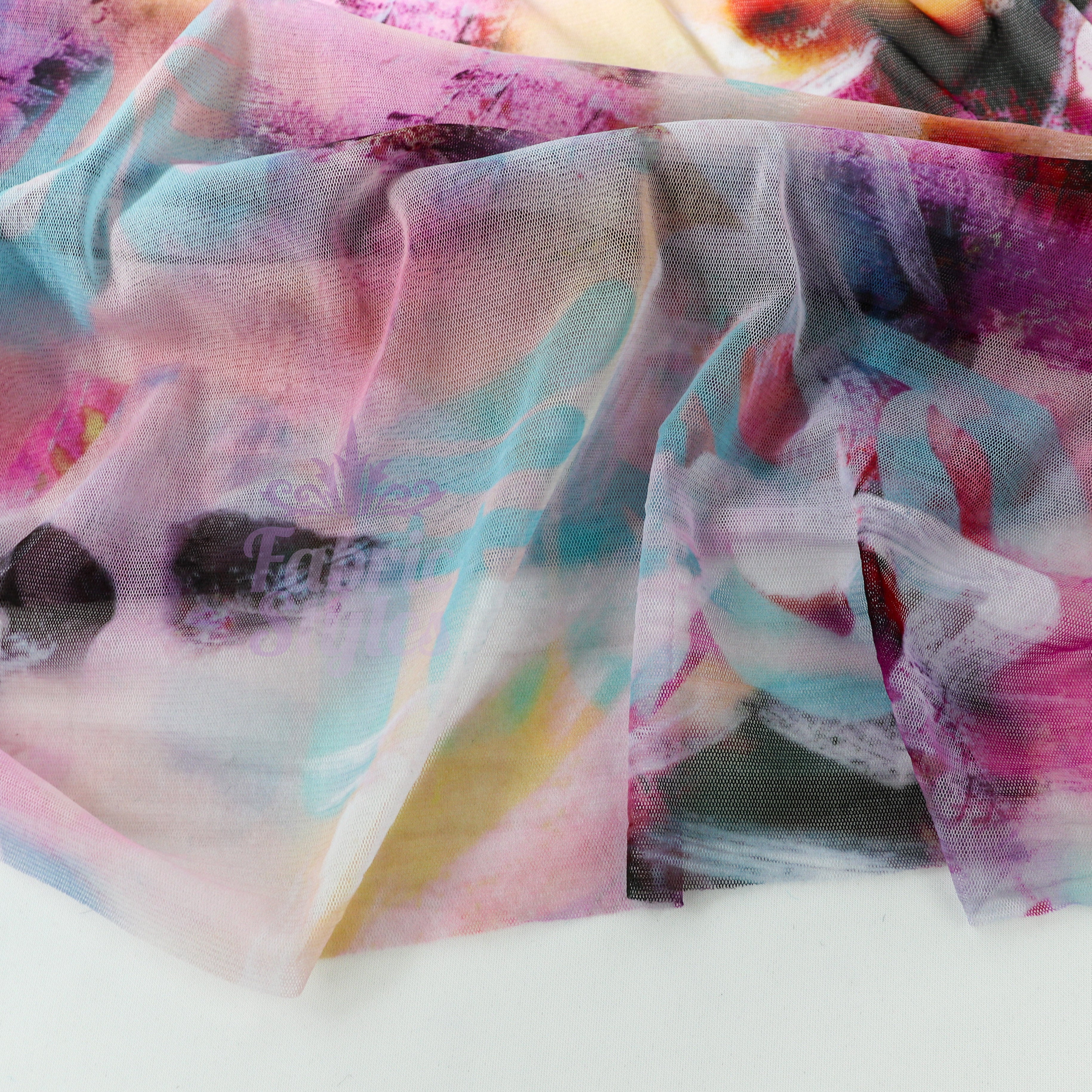 Tie Dye Graffiti Power Mesh Fabric