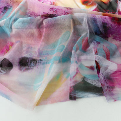 Tie Dye Graffiti Power Mesh Fabric