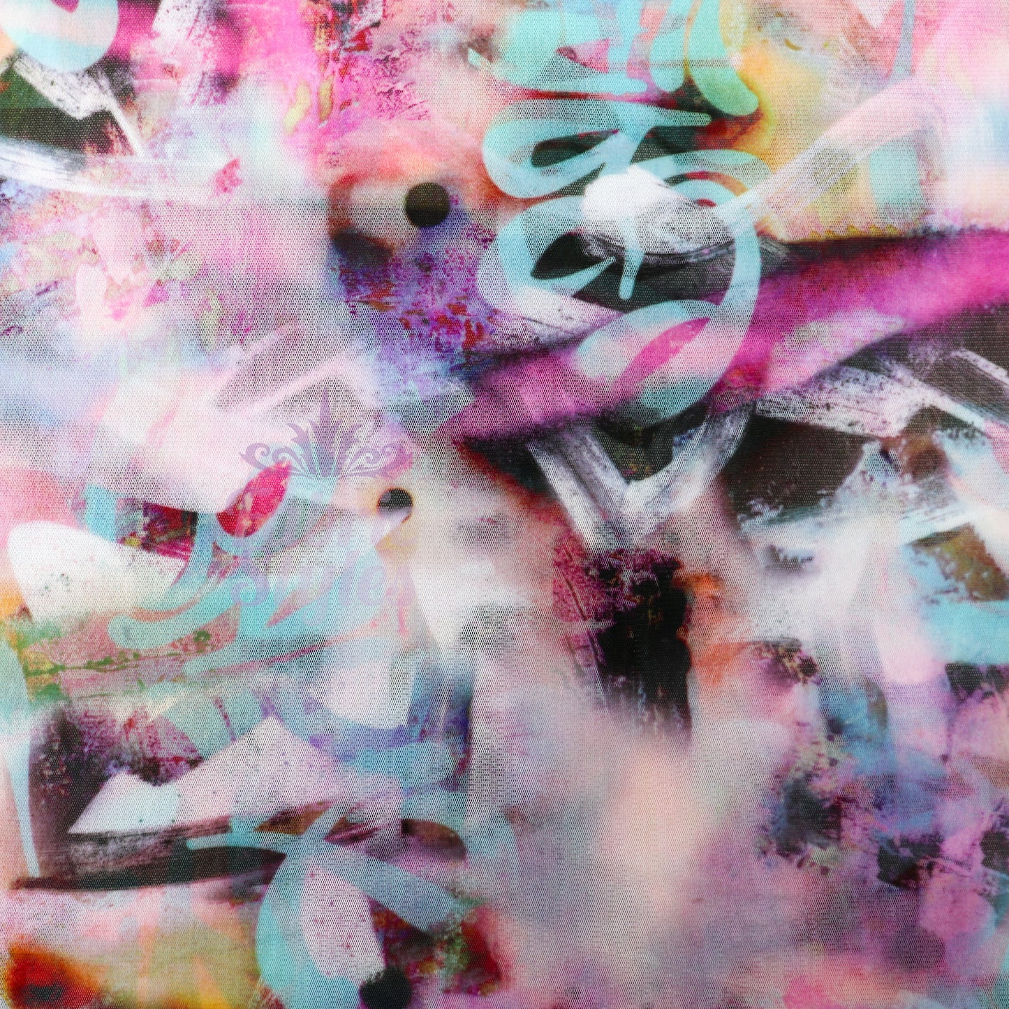 Tie Dye Graffiti Power Mesh Fabric