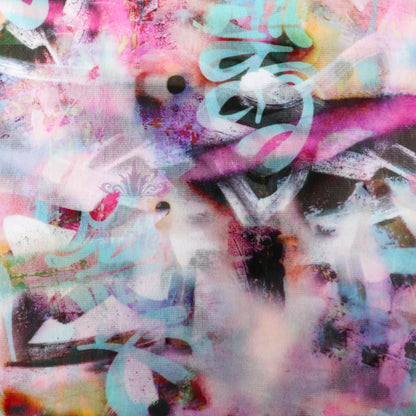 Tie Dye Graffiti Power Mesh Fabric