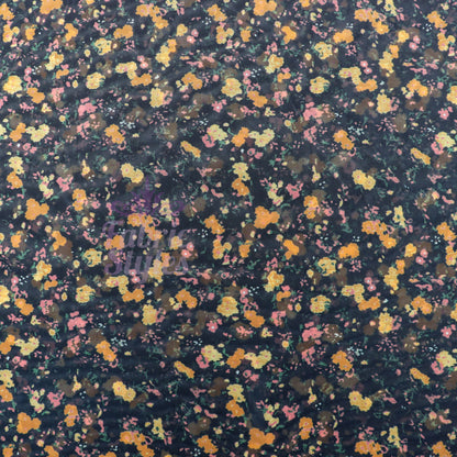 Ditsy Orange Floral Power Mesh Fabric