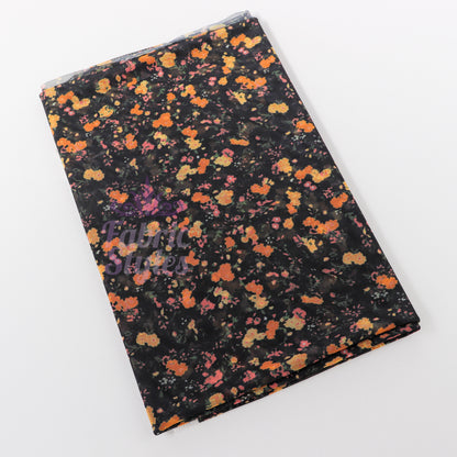 Ditsy Orange Floral Power Mesh Fabric
